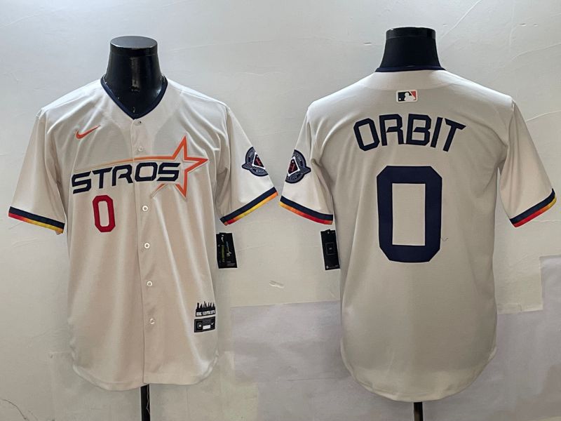 Men Houston Astros #0 Orbit Cream Three generations Joint Name 2025 Nike MLB Jersey style 8